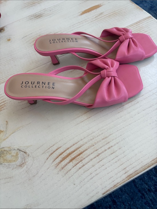Journee Collection Shoes - Journee Collection Pink Knot-Front Low Heel Mules